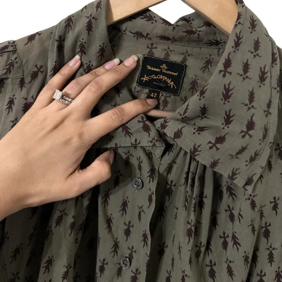 VIVIENNE WESTWOOD Anglomania Button Up Long Sleeve Blouse Top Shirt - Picture 8 of 9